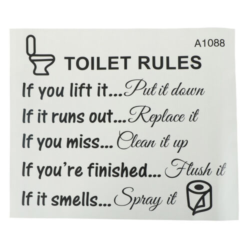 Toilet Rules Bathroom Removable Wall Sticker Vinyl Art Decals DIY Home Decor_BE 