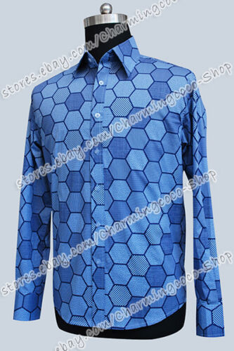 Details about   Batman Hexagon Cotton Joker Blue Shirt Halloween Handsome Party Cosplay Costume 