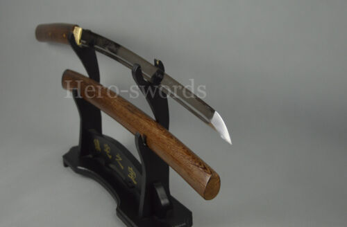 Clay tempered 1095 High Carbon Steel Japanese shirasaya Wakizashi Samurai Sword