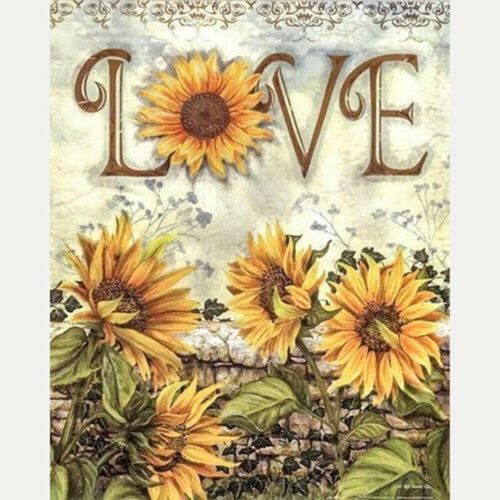 5D Full Drill Diamond Painting Sunflower Love Cross Stitch Kits Home Decor New 