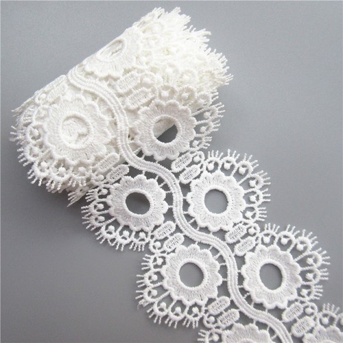 1-10 Meters Embroidered Lace Edge Trim Ribbon Wedding Applique DIY Sewing Craft