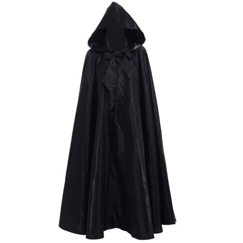 Details about   Vintage Medieval Long Cape Cloak Robe Hooded Cloak Party Witch Costume 6 Colors 