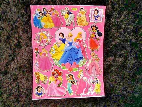 Bolsas De Fiesta Media Princesas de Disney de 5 X A4 hojas de brillante hoja de pegatinas 459