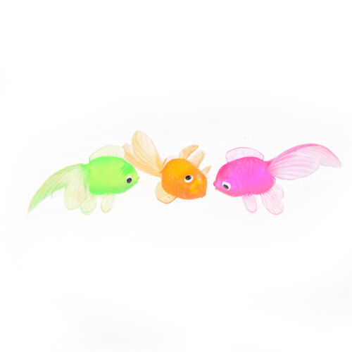 20pcs Plastic simulation petit poisson rouge en caoutchouc Soft Gold HQ