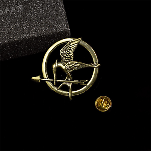 Hunger Games Badge Mockingjay Bird Pin Bird Brooch Gold Colour UK STORE