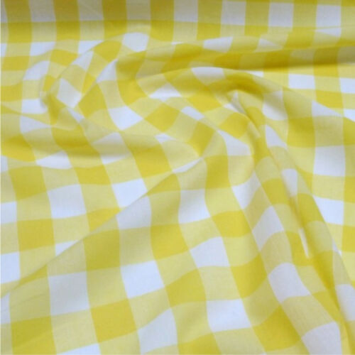 GINGHAM POLY COTTON CHECK TABLE CLOTH COVER  RED ORANGE GREEN BLUE MANY COLOURS 