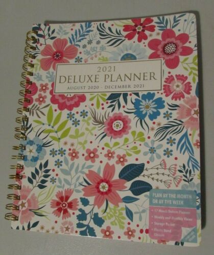 2021 Floral Deluxe Year Planner Diary Week to view 