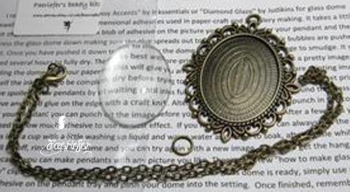 Jewellery making kit oval cameo faire votre propre photo collier argent ou bronze