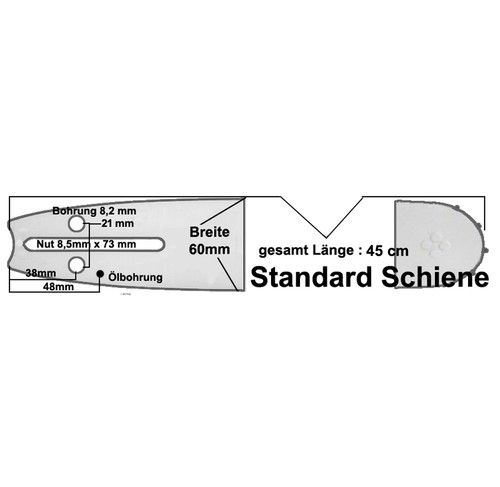 Schwert 38 cm 325x1,5 passend für Husqvarna 140 141 142 261 235 238 240 2Ketten