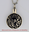 Funnel Round With Floral Design Pendant Cremation Jewelry Keepsake Urn w// Chain