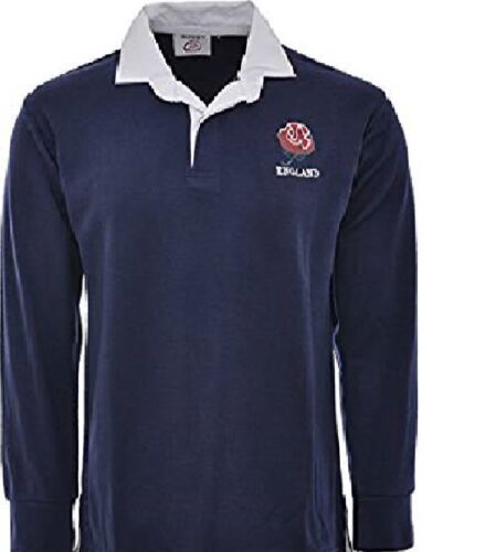 ENGLAND RUGBY SHIRT RETRO CLASSIC BRAND NEW ENGLISH ALL SIZE S 5XL WHITE  NAVY 