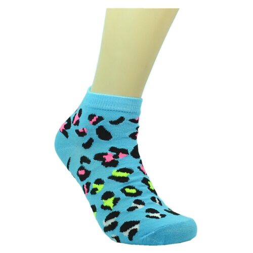6-12 Pairs Fashion Cotton Women Girls Ankle School Casual Socks Size 9-11Leopard