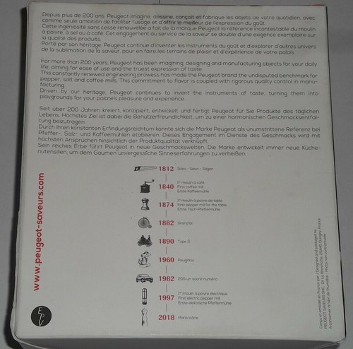 PEUGEOT DUO ZELI 14CM 5 1//2/" ELECTRIC PEPPER /& SALT MILL NEW SEALED B002S58RDW