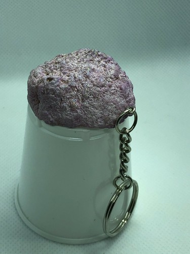 Natural Geode ~crystal~stone~Druzy~ Rock KEYCHAIN~~ LIGHT PURPLE