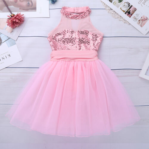 Girl Sequin Dance Dress Street Jazz Ballet Dance Outfit Shiny Tutu Skirt Costume