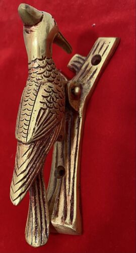Vendeur Britannique ✅✅ UK Sto Couleur Rouge Antique Handmade Woodpecker Laiton Heurtoir
