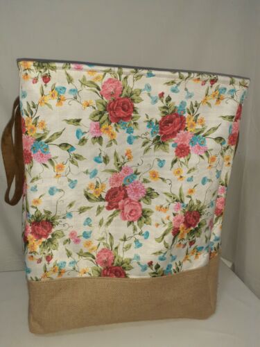The Pioneer Woman Sweet Rose Canvas Large Laundry Hamper Storage NWT 