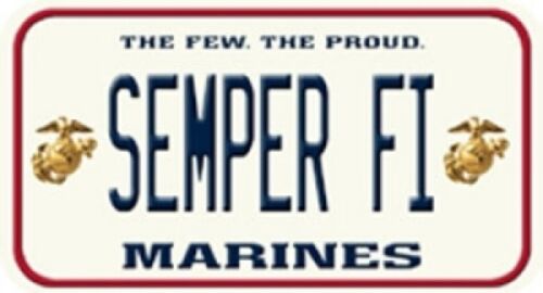 Tin Metal Sign marines license plate semper fi the few proud military usa free