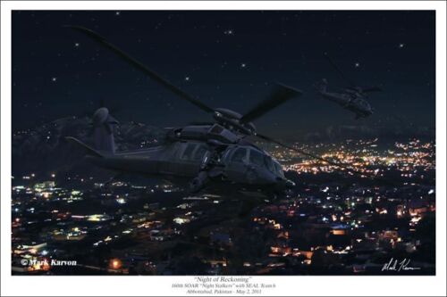 /"Night of Reckoning/" Mark Karvon 30/" Print SEAL Team Osama Bin Laden Raid