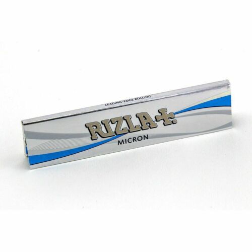 RIZLA MICRON SILVER ULTRA THIN SLIM KING SIZE ROLLING PAPERS BOOKLETS ORIGINAL 