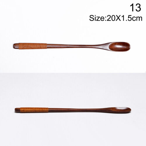 Natural Long Handle Stirring Wood Spoons for Drink Dessert Honey Coffee spoon 