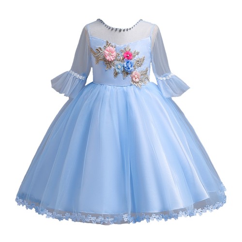 Girls Princess Dress Kids Party Wedding Pageant Half Sleeve Tutu Flower Dress