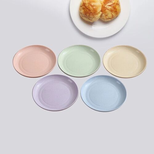 5 pack Wheat Straw Plates Eco-friendly Dishes Different colours