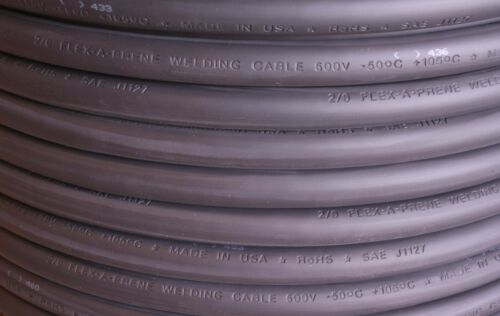 Made in USA #6 AWG Flex-A-Prene® Welding/Battery Cable Black 30 FEET 