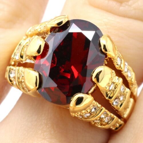 Large 6 Ct Red Ruby Ring Women Wedding Birthday Holiday Jewelry Gift Nickel Free 