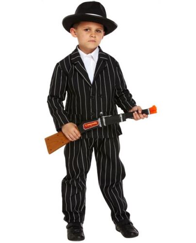 Boys Childs 1920s Gangster Gangsta Mafia Bugsy Malone Fancy Dress Costume Outfit 