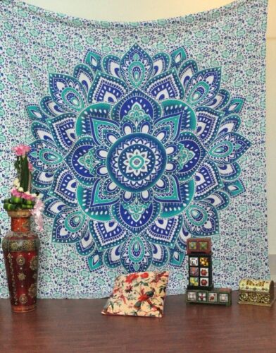 Indian Hippy Bohemian Psychedelic Cotton Wall Hanging Bedding Mandala Tapestry