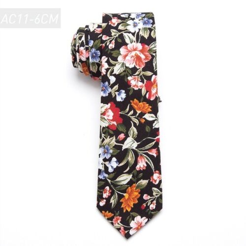100% Cotton Tie Print Necktie Men Fashion Classical 6cm Slim Skinny Ties Flowers 