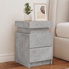 Mesita de Noche con Luces LED Mesilla Mesa Auxiliar Mueble de Dormitorio vidaXL
