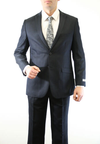 Men/'s Groomsman Shiny Sharkskin Herringbone 2 Button Solid 2 Piece Slim Fit Suit