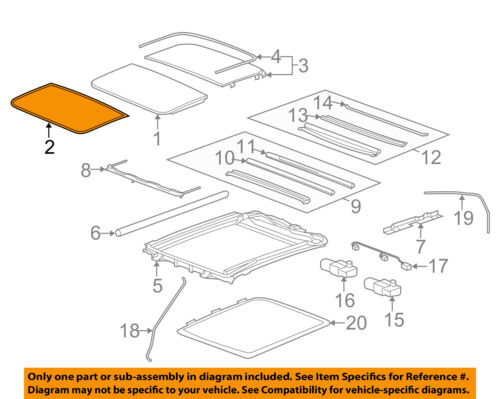 Cadillac GM OEM 08-14 CTS Sunroof-Front Seal 23142058