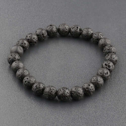 Natural Stone Lava Stone Dragon Beads Bracelets Elastic Men Women Bracelets Set