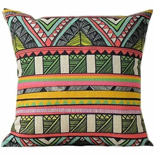 18” Geometric Decoration Cotton Linen Pillow Case Cushion Cover Home Decor 