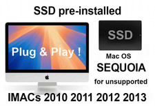 SSD 480go pre-installed Mac OS SEQUOIA - IMAC 2010 2011 2012 2013- 21,5