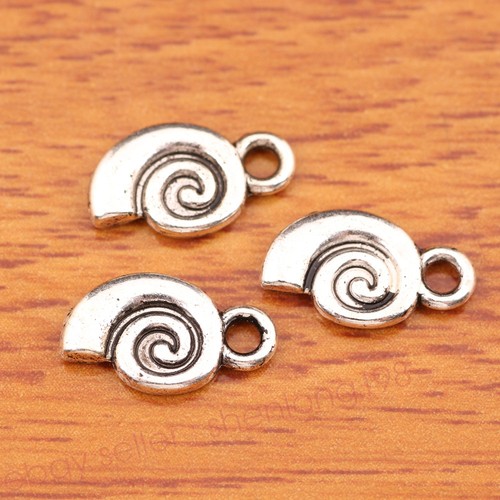 50pcs 12 mm charms Escargot Pendentif tibétain argent Bijoux Bracelet E7742