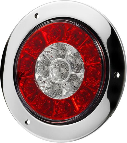 4/" Round 16LED Red Amber Truck RV Trailer Tail Light Stop Brake Turn Signal Lamp