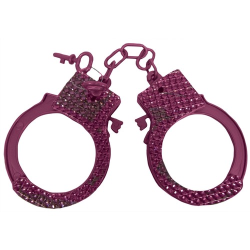 Sparkly Pink Handcuffs Fancy Dress Hen Party