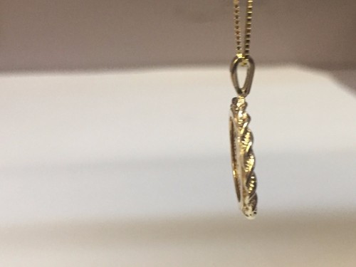Or 14K 17 mm Coin Pendentif avec un 22K mexicain DOS PESOS monnaie
