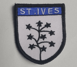 ST IVES BADGE Embroidered Sew on Patch Approx 70mm FREE UK Delivery!