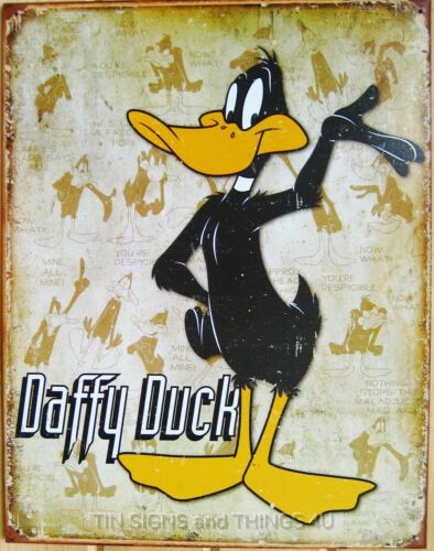 Daffy Duck TIN SIGN retro vintage cartoon metal poster kids game room decor 1852