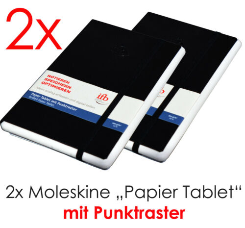 2x ZWEI MOLESKINE HEFTE PUNKTRASTER PAPER TABLET FÜR PEN ELLIPSE SMART WRITING 