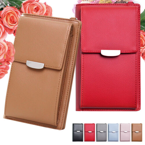 Women New Casual Travel Small Crossbody Bags PU Leather Cell Phone Purses Wallet