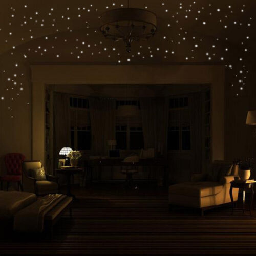Glow In The Dark Star Wall Stickers 407Pcs Round Dot Luminous Kids Room Decor 