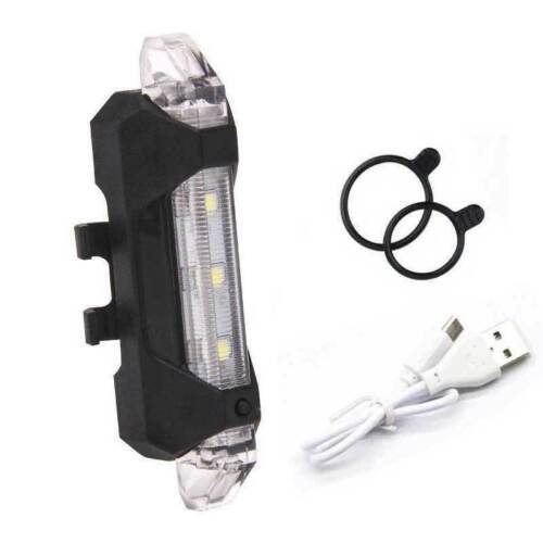 Light Lamp USB Rechargeable 5 LED 4 Modes Bike Bicycle Cycling Front Rear Tail 