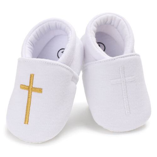 Bébé garçons filles Baptême Blanc Crib Shoes Infant Première Chaussures 0-18 M 