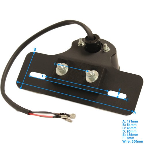 RYDE LED BLACK//CLEAR MOTORCYCLE//BIKE REAR//TAIL LIGHT BRAKE//STOP NUMBER PLATE